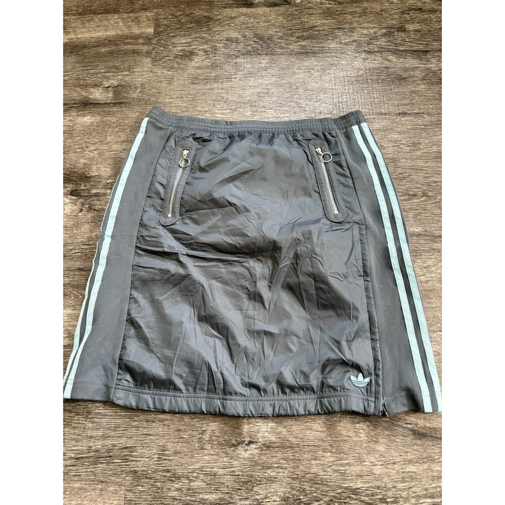 Vintage Y2K Adidas Originals Nylon Track Skirt Gray Mint Gorpcore Techwear M